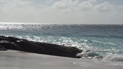 The impact of the waves on the cliffs or shoreline 15 Stock Footage 108776308