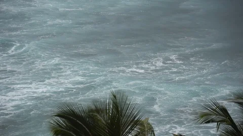 The impact of the waves on the cliffs or shoreline Stock Footage 111257213