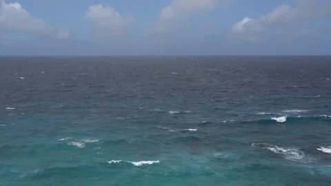 The impact of the waves on the cliffs or shoreline Stock Footage 111264076