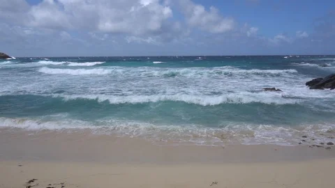 The impact of the waves on the cliffs or shoreline 16 Stock Footage 112143351