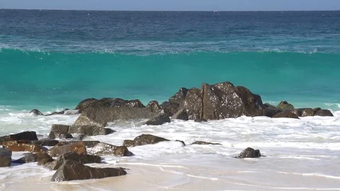 The impact of the waves on the cliffs or shoreline 26 Stock Footage 112182645