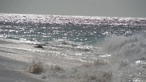 The impact of the waves on the cliffs or shoreline 28 Stock Footage 112182843
