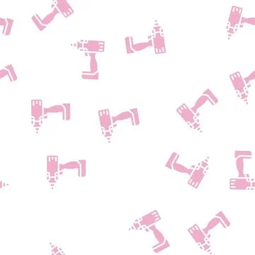 Impact wrench glyph vector seamless pattern Stockillustratie