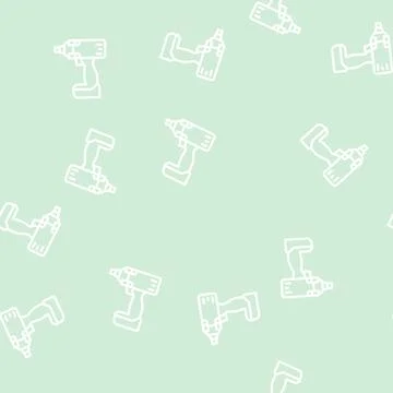 Impact wrench line vector seamless pattern Stock Illustration