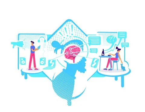 Impaired concentration flat concept vector illustration Illustrazione stock