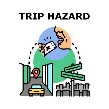 Impaired driving causing trip hazard on road Stock Illustration