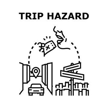 Impaired driving causing trip hazard on road Stock Illustration