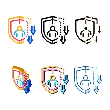 Impaired immunity forms icon vector outline Stock Illustration