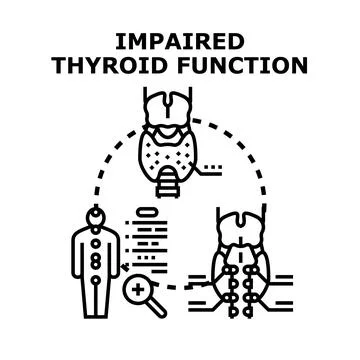 Impaired thyroid function concept vector illustration Stock Illustration