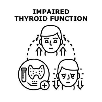 Impaired thyroid function medical health concept Stock Illustration