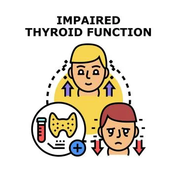 Impaired thyroid function medical health concept Illustration