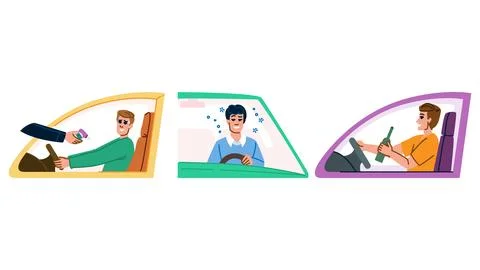 Impairment drunk driver man vector Stock Illustration