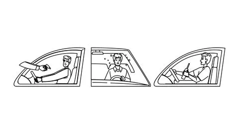 Impairment drunk driver man vector Stock Illustration