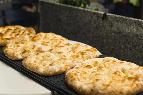 Impala pizzas at the bakery kitchen Stock Photos