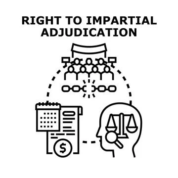 Impartial adjudication process with legal due fairness Stock Illustration