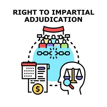Impartial adjudication process with legal due fairness Stock Illustration