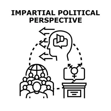 Impartial political perspective thinking about social issues Stock Illustration