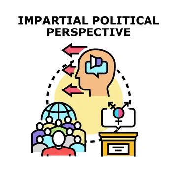 Impartial political perspective thinking about social issues Stock Illustration