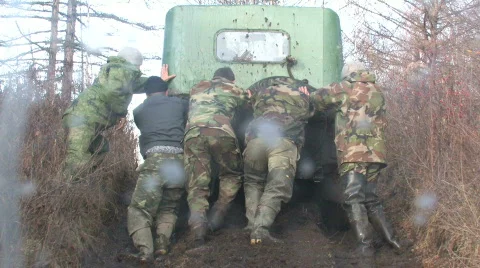 Impassability. The car in a dirt. Stock Footage 855050