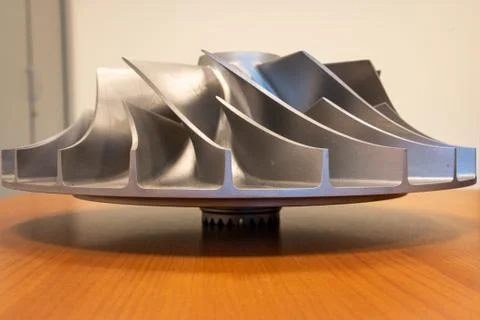 Impeller from a centrifugal compressor, Foto stock