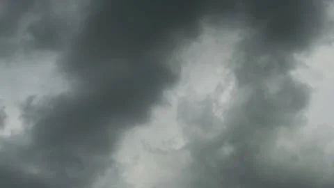 Impending Storm, Black Gray Clouds, Stormy Sky, Time Lapse. Dramatic Sky Thunder Stock Footage 198184670