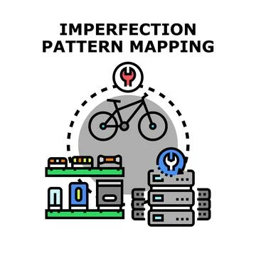 Imperfection pattern mapping process and data analysis Stock Illustration