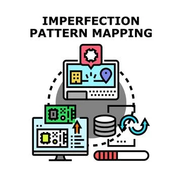 Imperfection pattern mapping process vector concept 스톡 일러스트