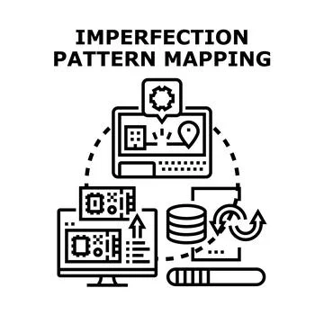 Imperfection pattern mapping process vector concept Stockillustratie