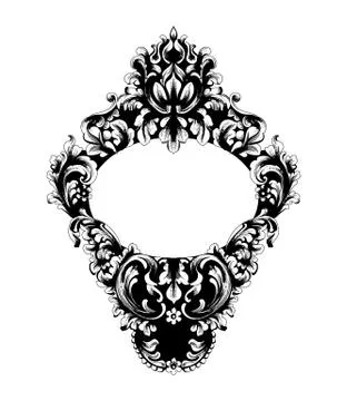 Imperial Baroque Mirror frame Vector. French Luxury rich intricate ornaments. Stock-Illustration