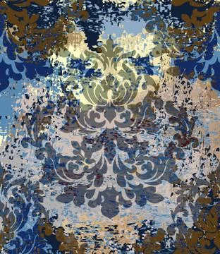 Imperial Baroque pattern background Vector. Ornamented texture luxury design. イラスト素材