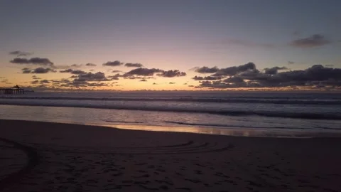 Imperial Beach surf at sunset Stock-Footage 169617836