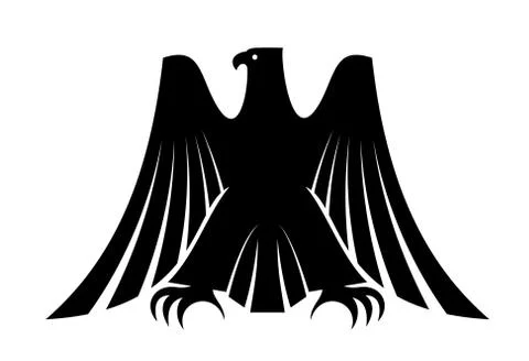 Imperial eagle with long trailing wing feathers Stock Illustration