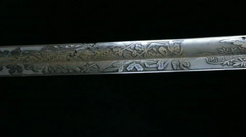 Imperial German sword close up 2 Video stock 862705