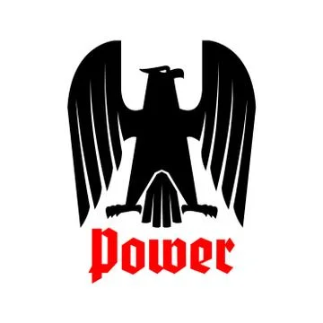 Imperial heraldic black eagle vector isolated icon Stock Illustration