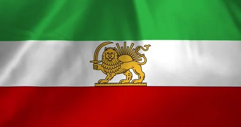 Imperial iran state flag waving with the wind background loop video animation Video stock 327172124