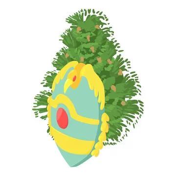 Imperial shield icon isometric vector. Big imperial shield on bush background Stock Illustration