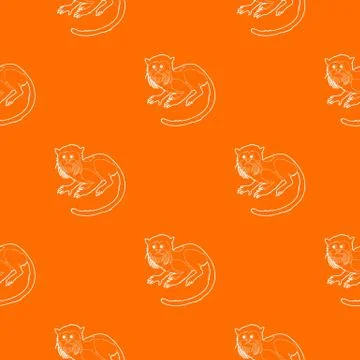 Imperial tamarin pattern orange Stock Illustration