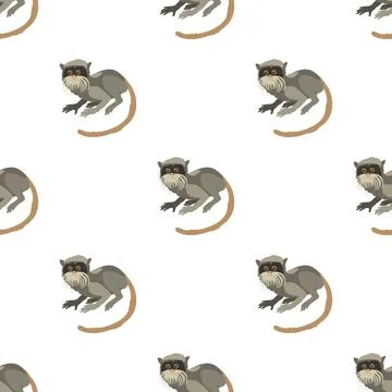 Imperial tamarin pattern seamless vector Stock Illustration