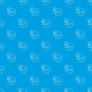 Imperial tamarin pattern vector seamless blue Stock Illustration
