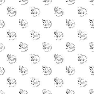 Imperial tamarin pattern vector seamless Stock Illustration