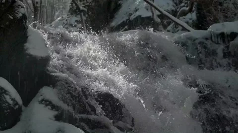 Impetuous mountain stream Video stock 153525661