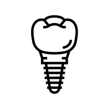Implant tooth line icon vector illustration Stock Illustration