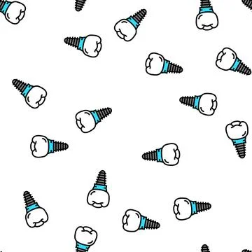 Implant tooth vector seamless pattern Illustrazione stock