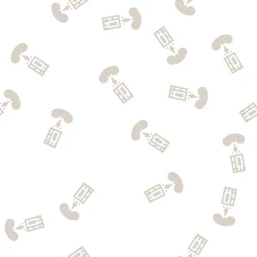 Implantable artificial kidney glyph vector seamless pattern Stock Illustration