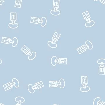 Implantable artificial kidney line vector seamless pattern Stock Illustration