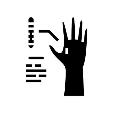 Implantable microchip hand glyph icon vector illustration Stock Illustration