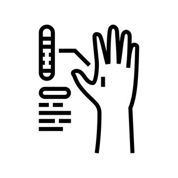 Implantable microchip hand line icon vector illustration Stock Illustration