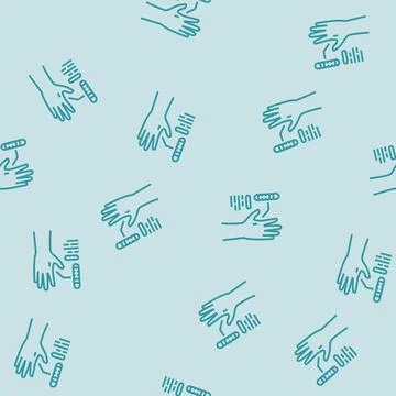 Implantable microchip hand line seamless pattern Illustrazione stock