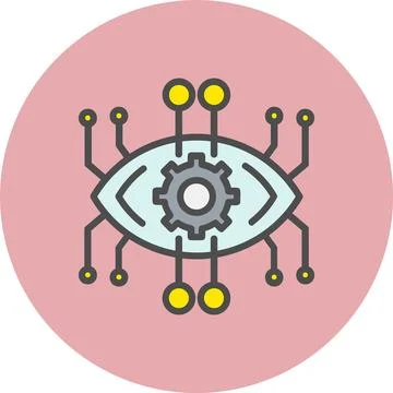 Implants Line Filled Circle Icon Stock Illustration