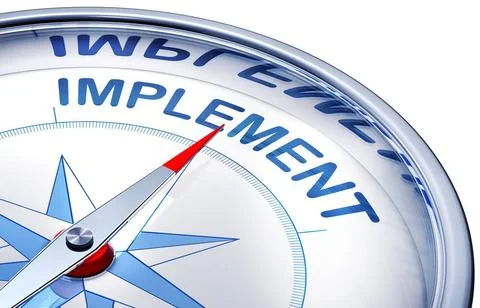 Implement 3D rendering of a compass with a implement icon Copyright: xZoon... Stock Photos
